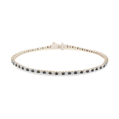 SPECIAL! 1.72ct G SI 14K Yellow Gold Black Diamond Tennis Bracelet 7" Long