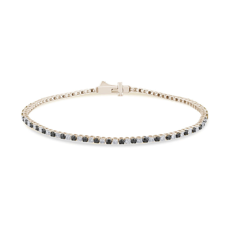 SPECIAL! 1.72ct G SI 14K Yellow Gold Black Diamond Tennis Bracelet 7" Long