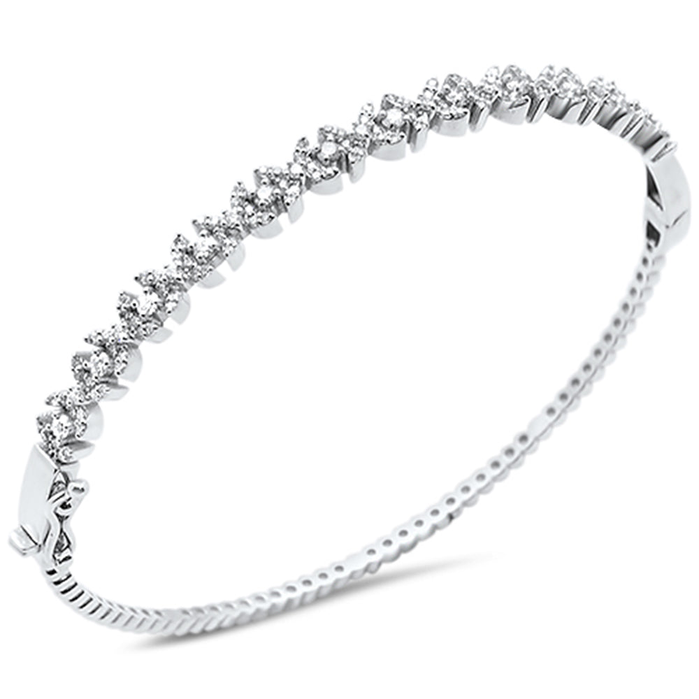 SPECIAL! .90ct G SI 14K White Gold Diamond Beaded Bangle Bracelet