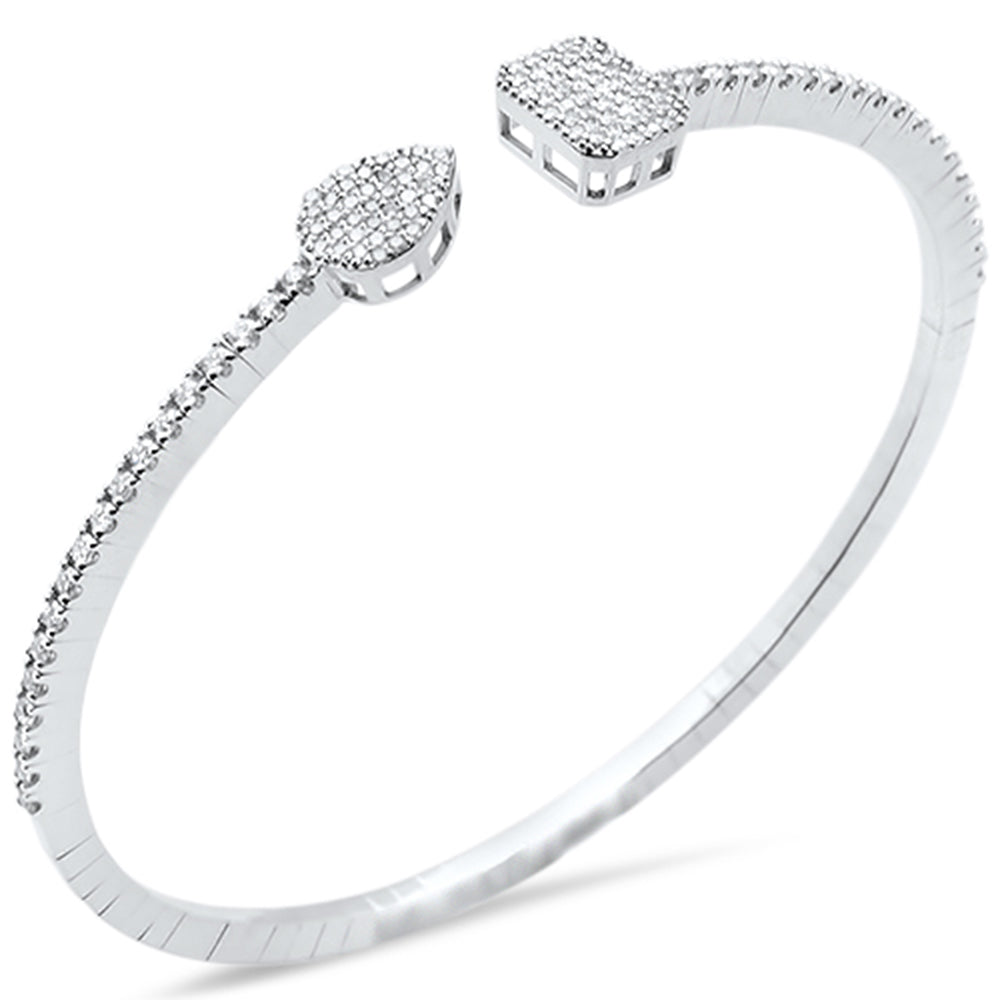 SPECIAL! 1.12ct G SI 14K White Gold Diamond Flexible Bangle Bracelet