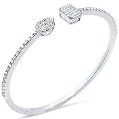 SPECIAL! 1.12ct G SI 14K White Gold Diamond Flexible Bangle Bracelet