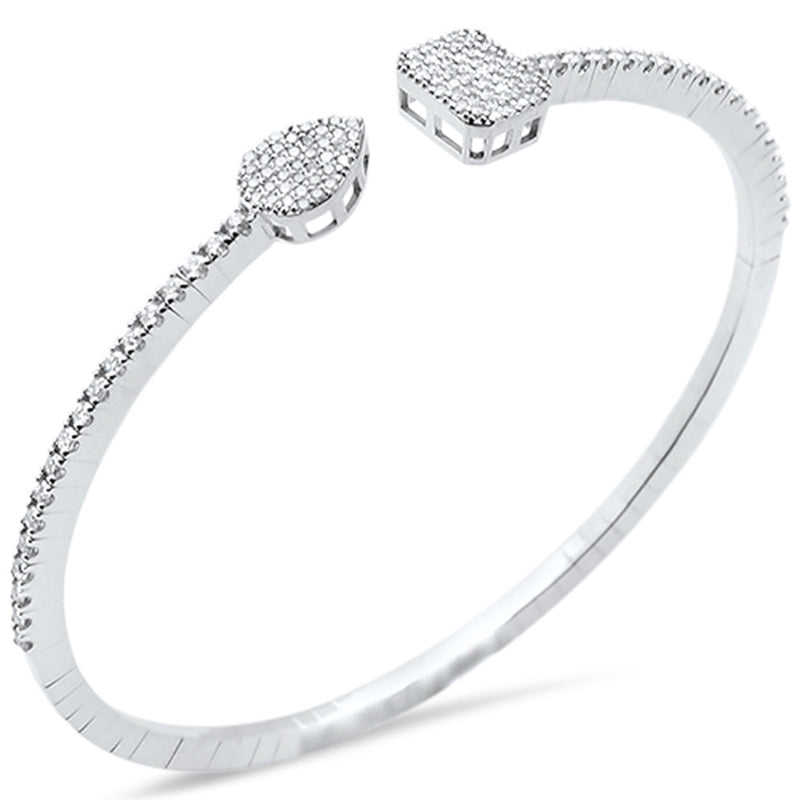 SPECIAL! 1.12ct G SI 14K White Gold Diamond Flexible Bangle Bracelet