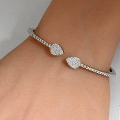 SPECIAL! 1.03ct G SI 14K White Gold Diamond Flexible Bangle Bracelet