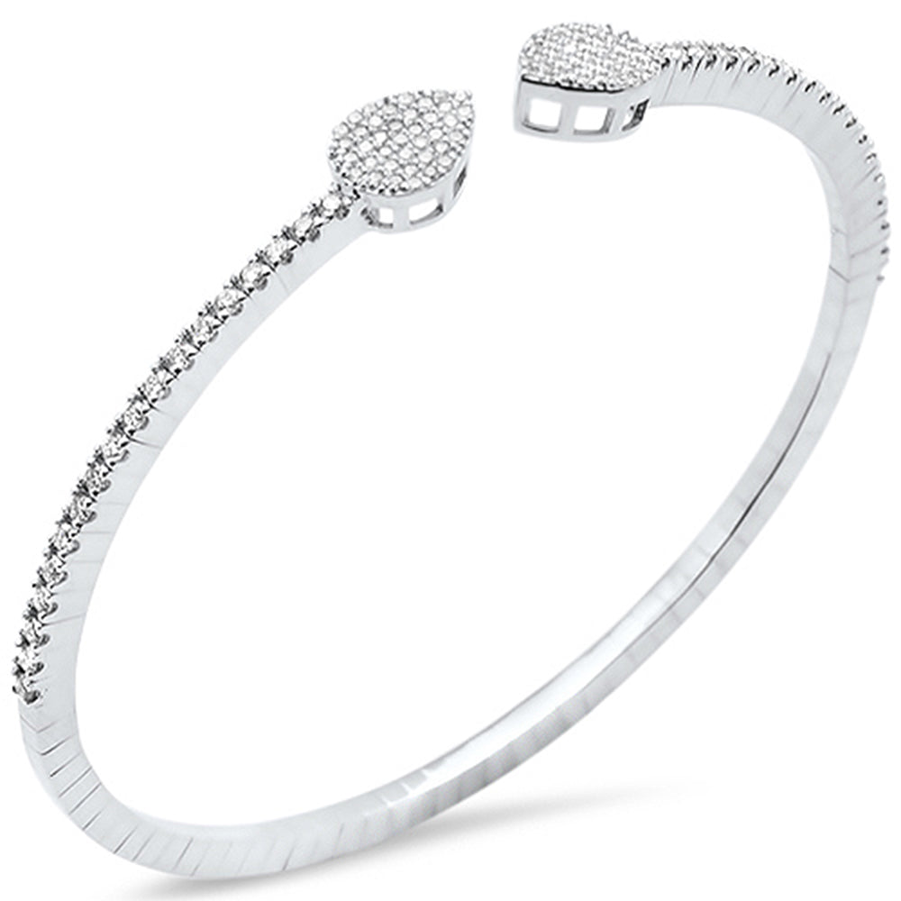 SPECIAL! 1.03ct G SI 14K White Gold Diamond Flexible Bangle Bracelet