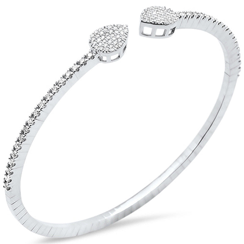 SPECIAL! 1.03ct G SI 14K White Gold Diamond Flexible Bangle Bracelet