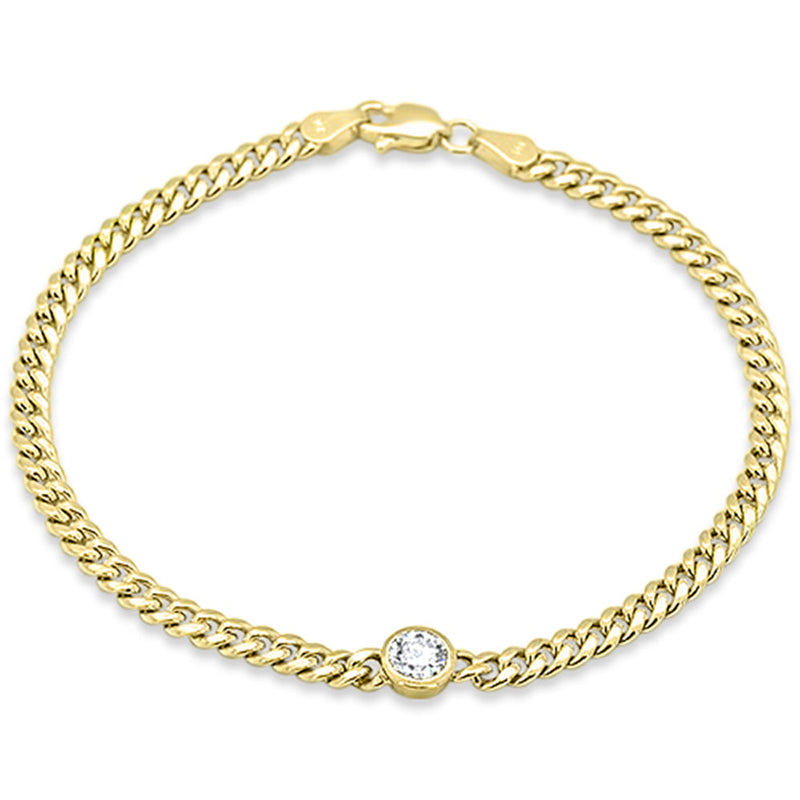 SPECIAL! .30ct G SI 14K Yellow Gold Round Diamond Chain Bracelet 7.5" Long
