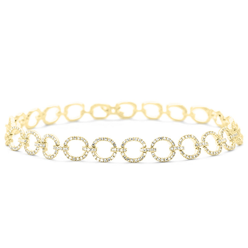 SPECIAL! 1.27ct G SI 14K Yellow Gold Round Diamond Link Bracelet 7" Long