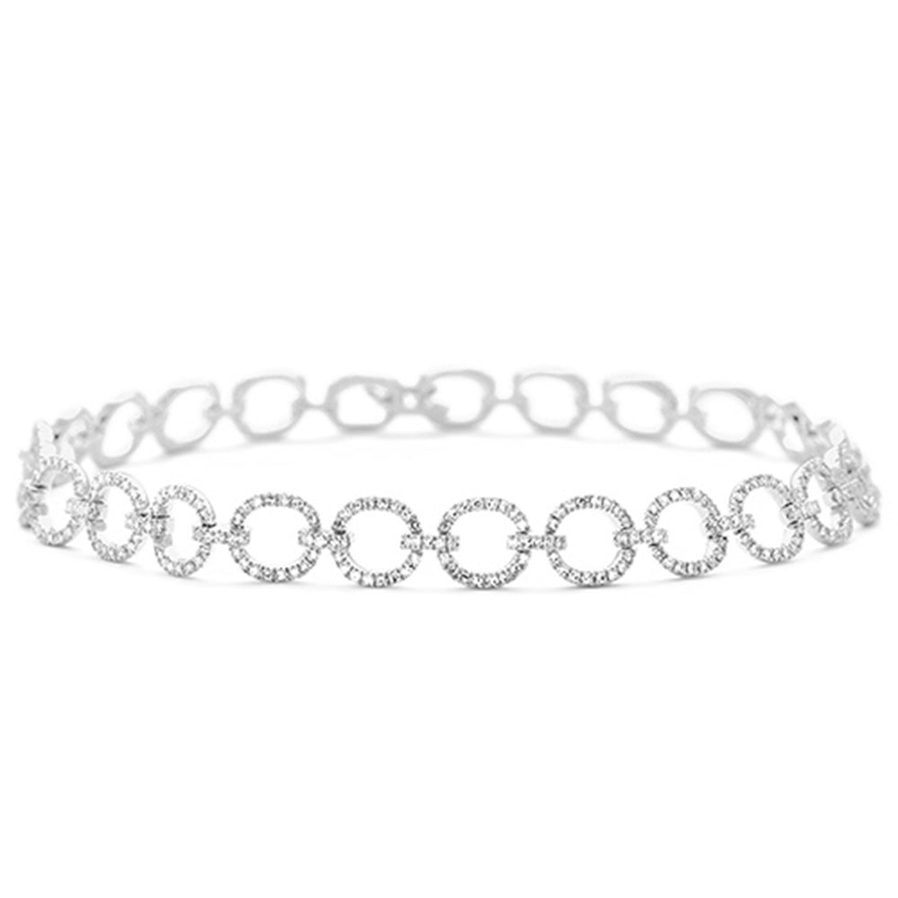 SPECIAL! 1.17ct G SI 14K White Gold Round Diamond Link Bracelet 7" Long