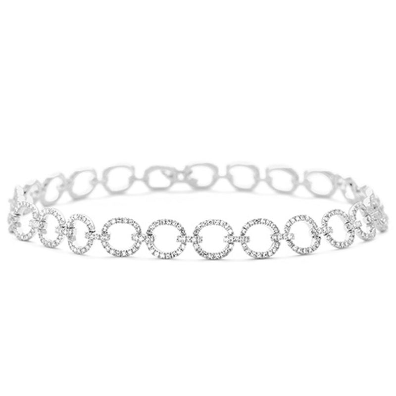 SPECIAL! 1.17ct G SI 14K White Gold Round Diamond Link Bracelet 7" Long