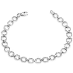 SPECIAL! 1.11ct G SI 14K White Gold Round Diamond Link Bracelet 7" Long