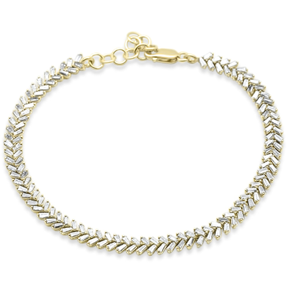 SPECIAL! 2.09ct G SI 14K Yellow Gold Baguette Diamond Bracelet 7"