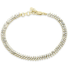 SPECIAL! 2.09ct G SI 14K Yellow Gold Baguette Diamond Bracelet 7"