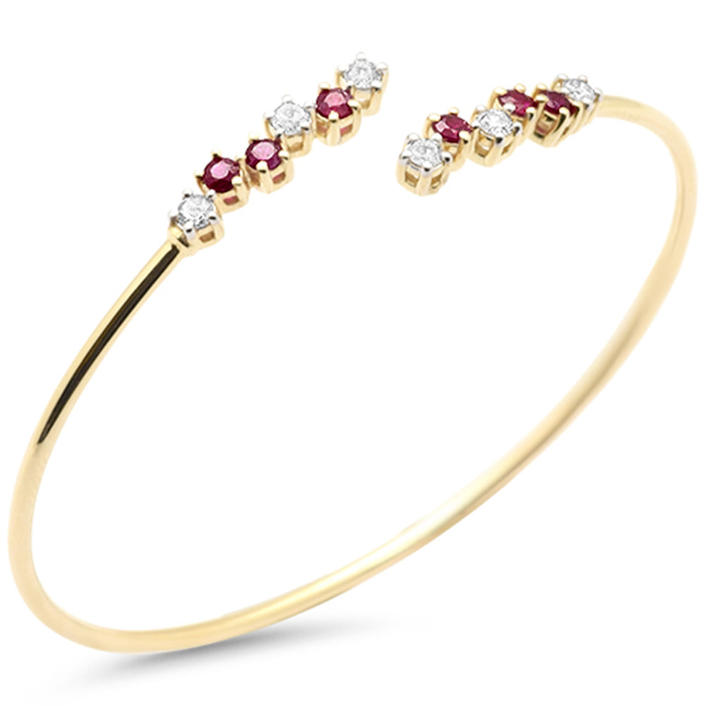 SPECIAL!.97ct G SI 14K Yellow Gold Diamond & Ruby Gemstone Bracelet