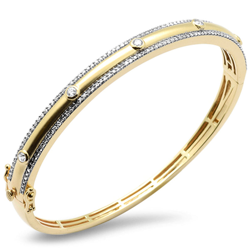 SPECIAL!1.00ct G SI 14K Yellow Gold Diamond Bangle Bracelet