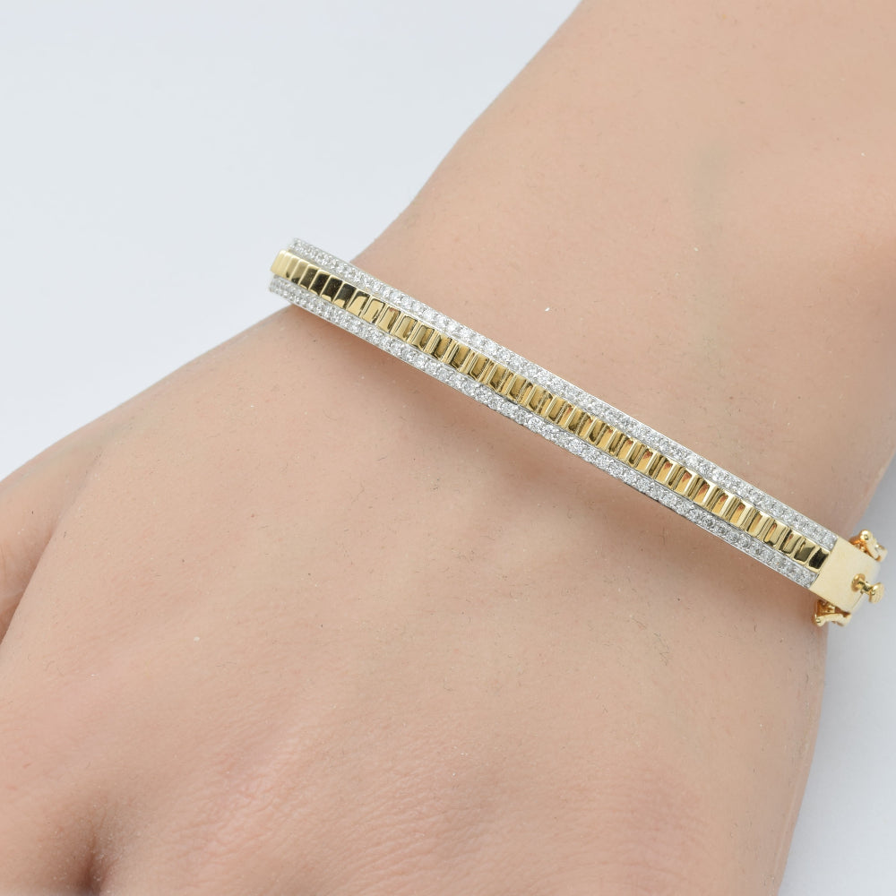 SPECIAL!.97ct G SI 14K Yellow Gold Diamond Bangle Bracelet