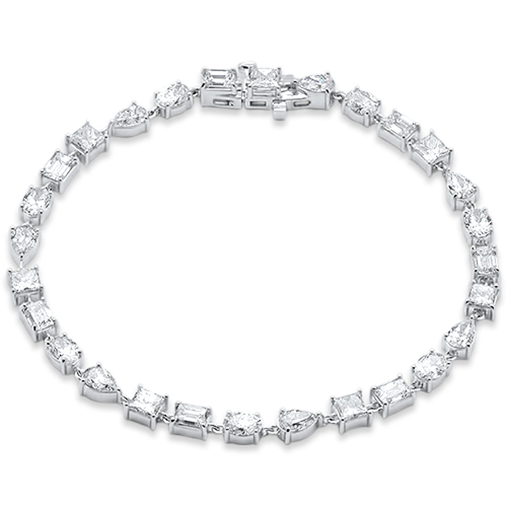 SPECIAL! 6.82ct G SI 14K White Gold Diamond Multi Shape Bracelet 7" Long