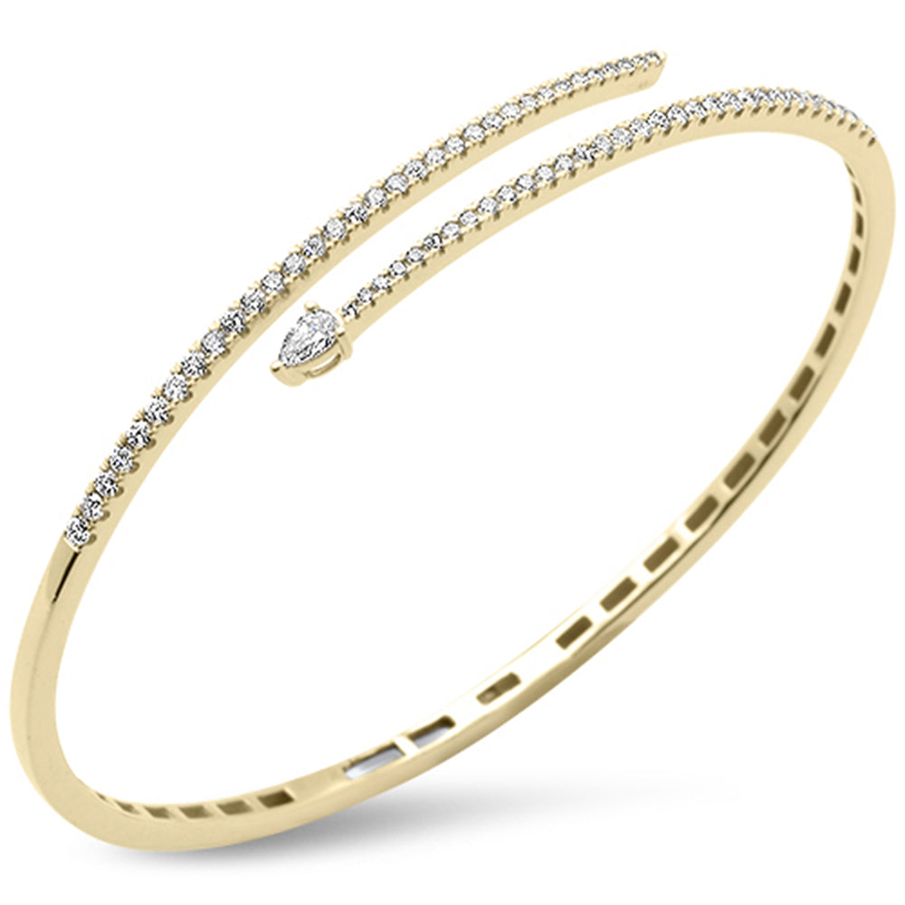 SPECIAL!.94ct G SI 14K Yellow Gold Diamond Wrap Around Bangle Bracelet