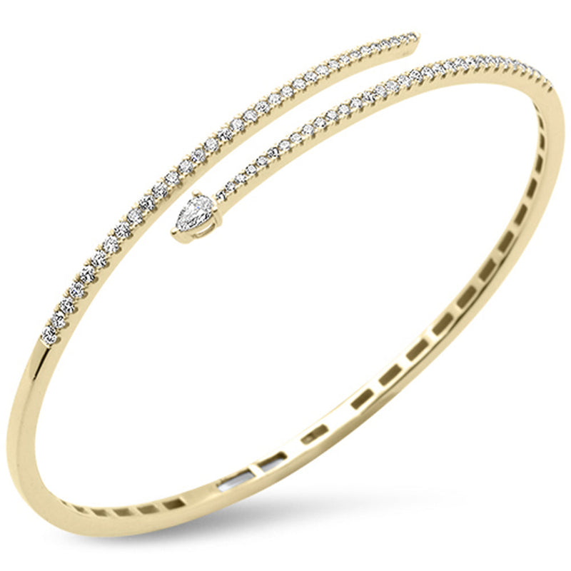 SPECIAL!.94ct G SI 14K Yellow Gold Diamond Wrap Around Bangle Bracelet