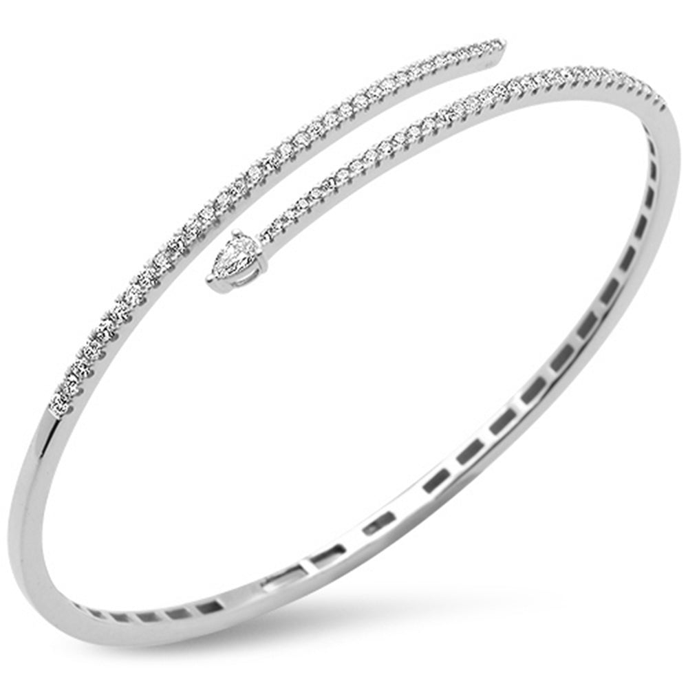 SPECIAL!.94ct G SI 14K White Gold Diamond Wrap Around Bangle Bracelet