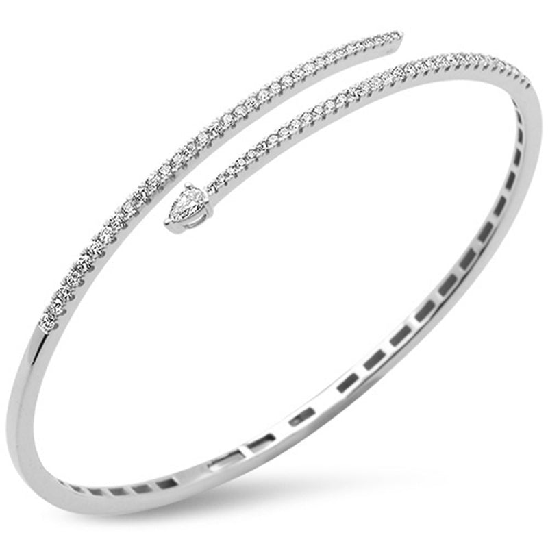 SPECIAL!.94ct G SI 14K White Gold Diamond Wrap Around Bangle Bracelet