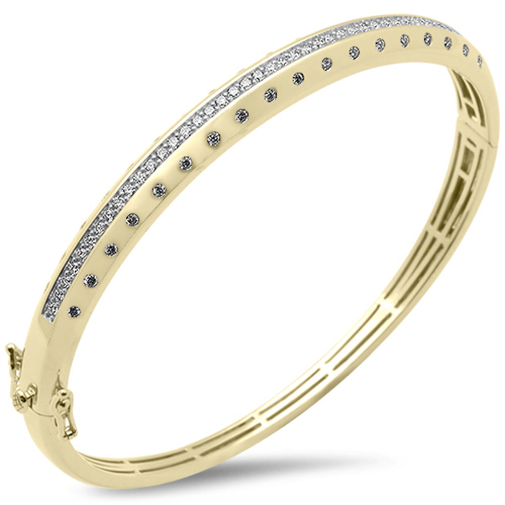 SPECIAL!.98ct G SI 14K Yellow Gold Diamond Dome Bangle Bracelet