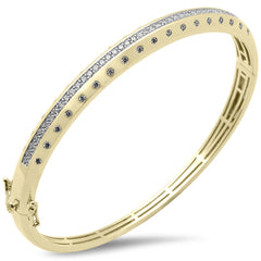 SPECIAL!.98ct G SI 14K Yellow Gold Diamond Dome Bangle Bracelet
