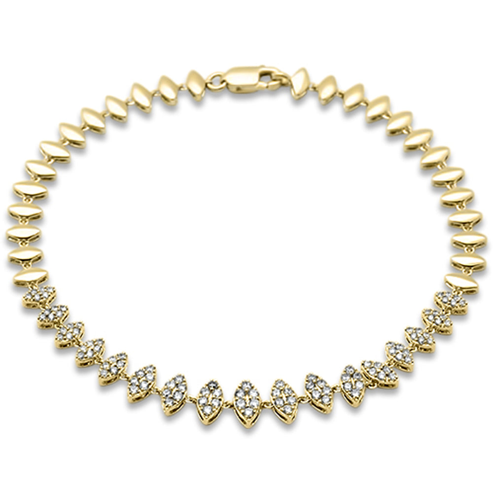 SPECIAL!.77ct G SI 14K Yellow Gold Marquise Shape Diamond Bracelet 7"