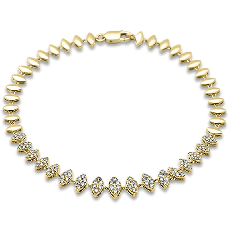 SPECIAL!.77ct G SI 14K Yellow Gold Marquise Shape Diamond Bracelet 7"