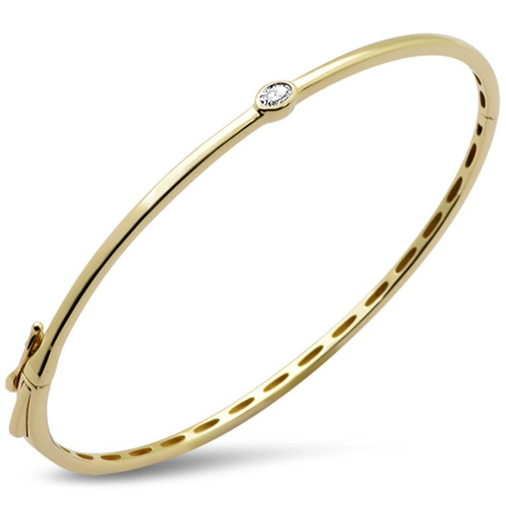 SPECIAL! .14ct G SI 14K Yellow Gold Oval Diamond Solitaire Bangle Bracelet