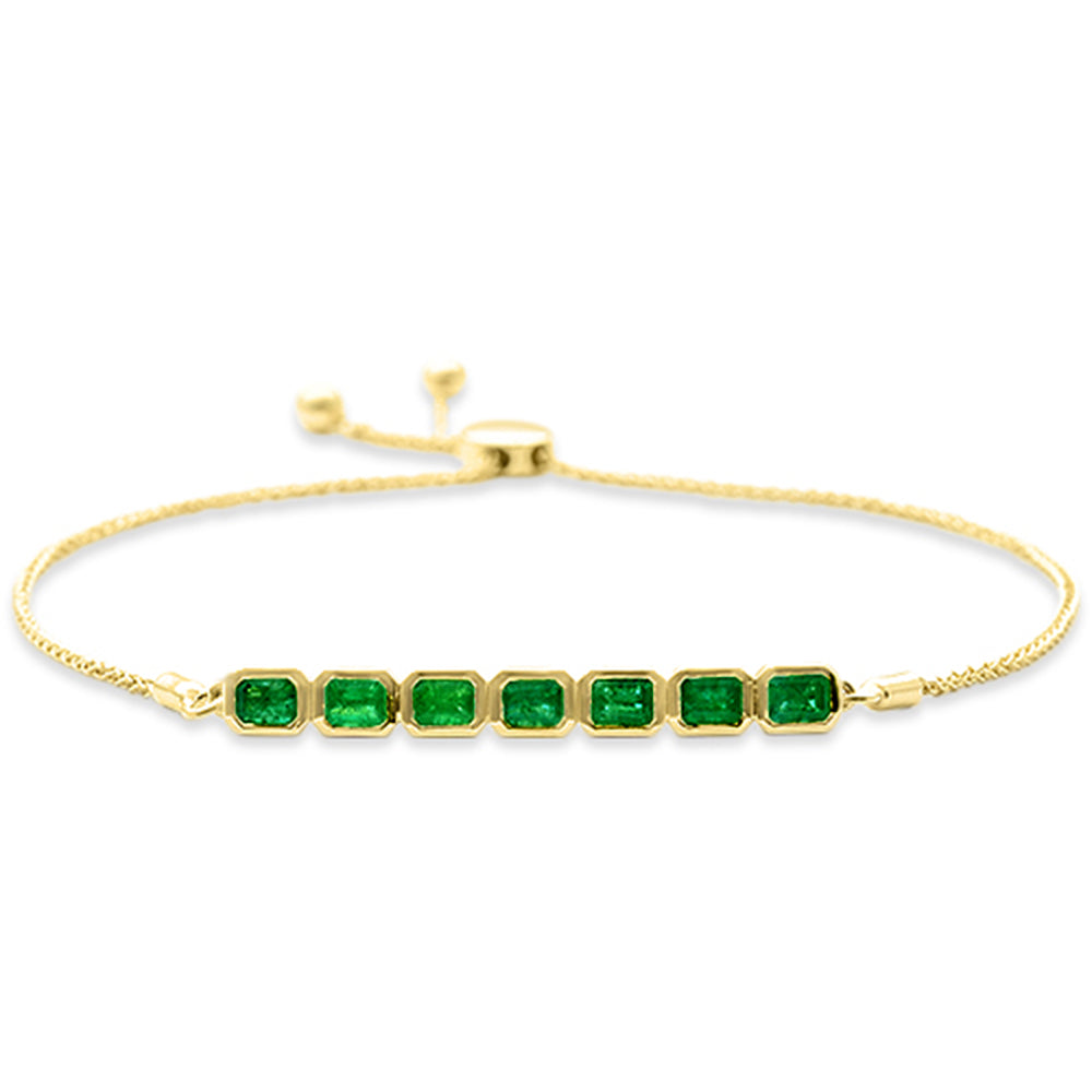 SPECIAL! 1.60ct G SI 14K Yellow Gold Emerald Gemstone Bola Bracelet