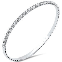 SPECIAL! 2.02ct G SI 14K White Gold Round Diamond Flexible Bangle Bracelet
