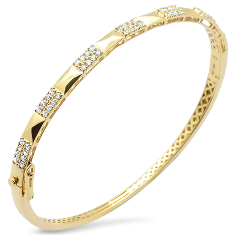 SPECIAL!.65ct G SI 14K Yellow Gold Diamond Studded Design Bangle Bracelet
