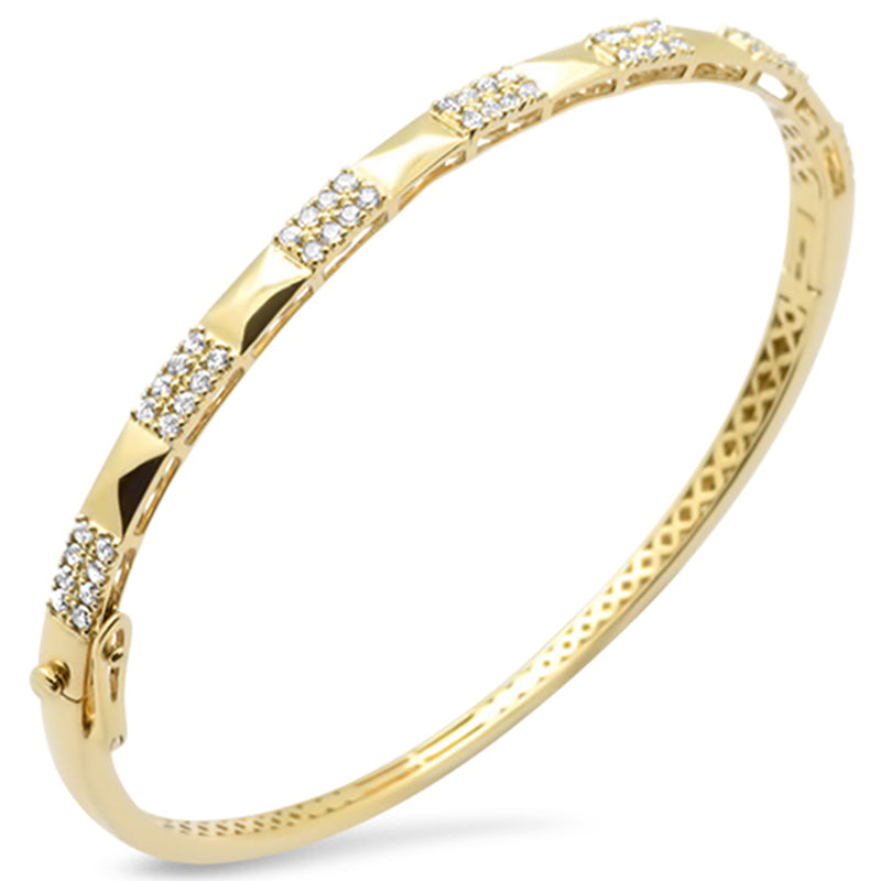 SPECIAL!.65ct G SI 14K Yellow Gold Diamond Studded Design Bangle Bracelet
