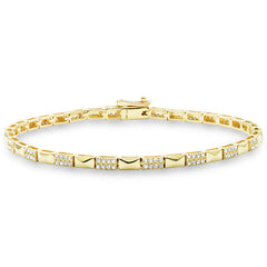 SPECIAL!.75ct G SI 14K Yellow Gold Diamond Studded Design Bracelet 7"