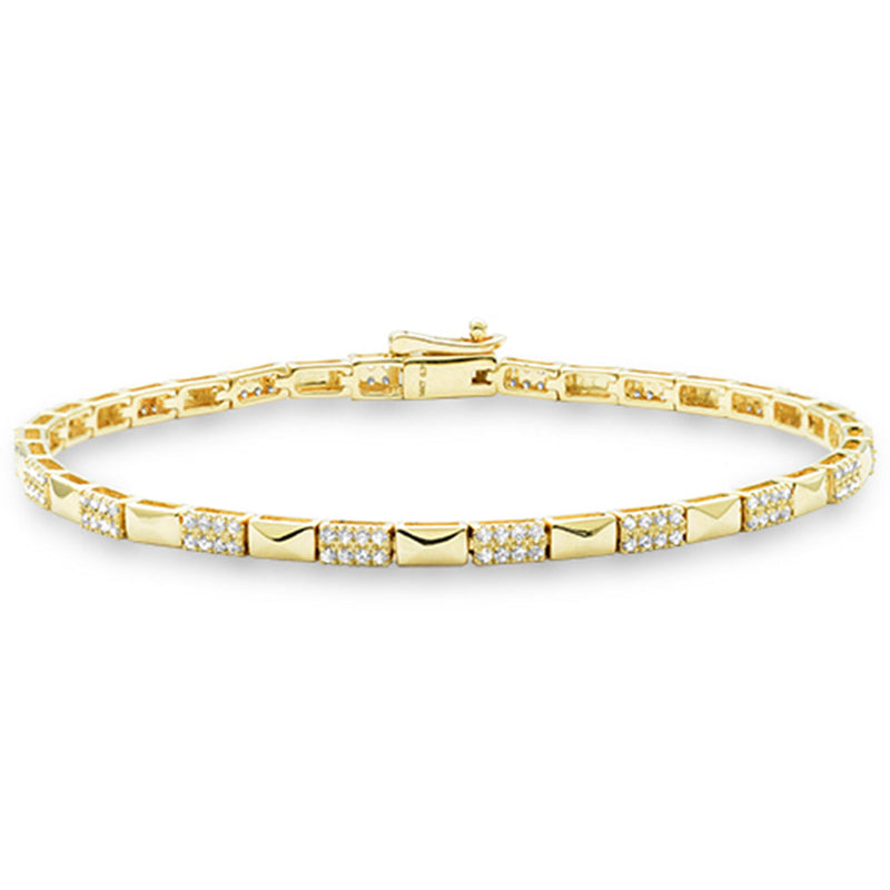 SPECIAL!.75ct G SI 14K Yellow Gold Diamond Studded Design Bracelet 7"