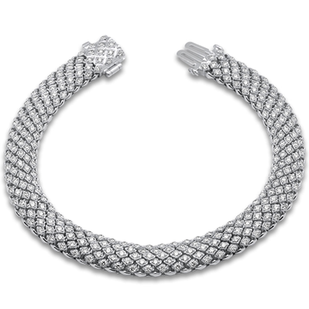 SPECIAL! 2.96ct G SI 14K White Gold Unique Diamond Bracelet 7" Long