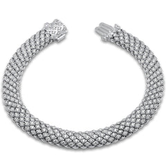 SPECIAL! 2.96ct G SI 14K White Gold Unique Diamond Bracelet 7" Long