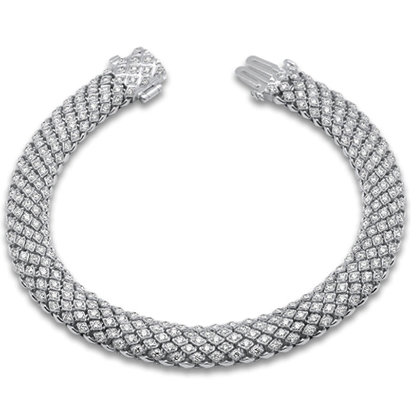 SPECIAL! 2.96ct G SI 14K White Gold Unique Diamond Bracelet 7" Long