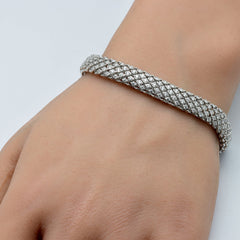 SPECIAL! 2.96ct G SI 14K White Gold Unique Diamond Bracelet 7" Long