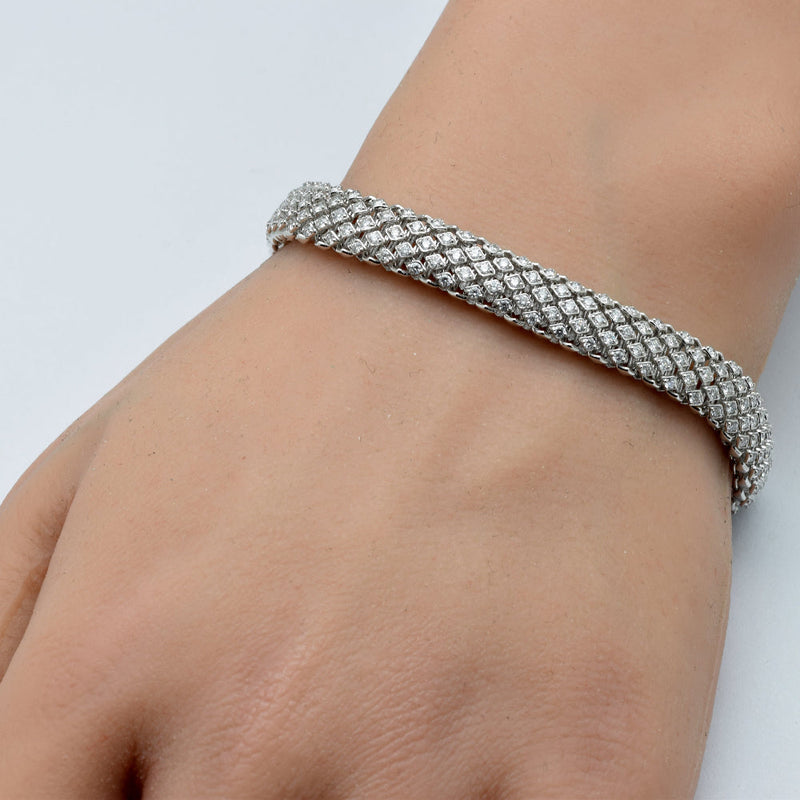 SPECIAL! 2.96ct G SI 14K White Gold Unique Diamond Bracelet 7" Long