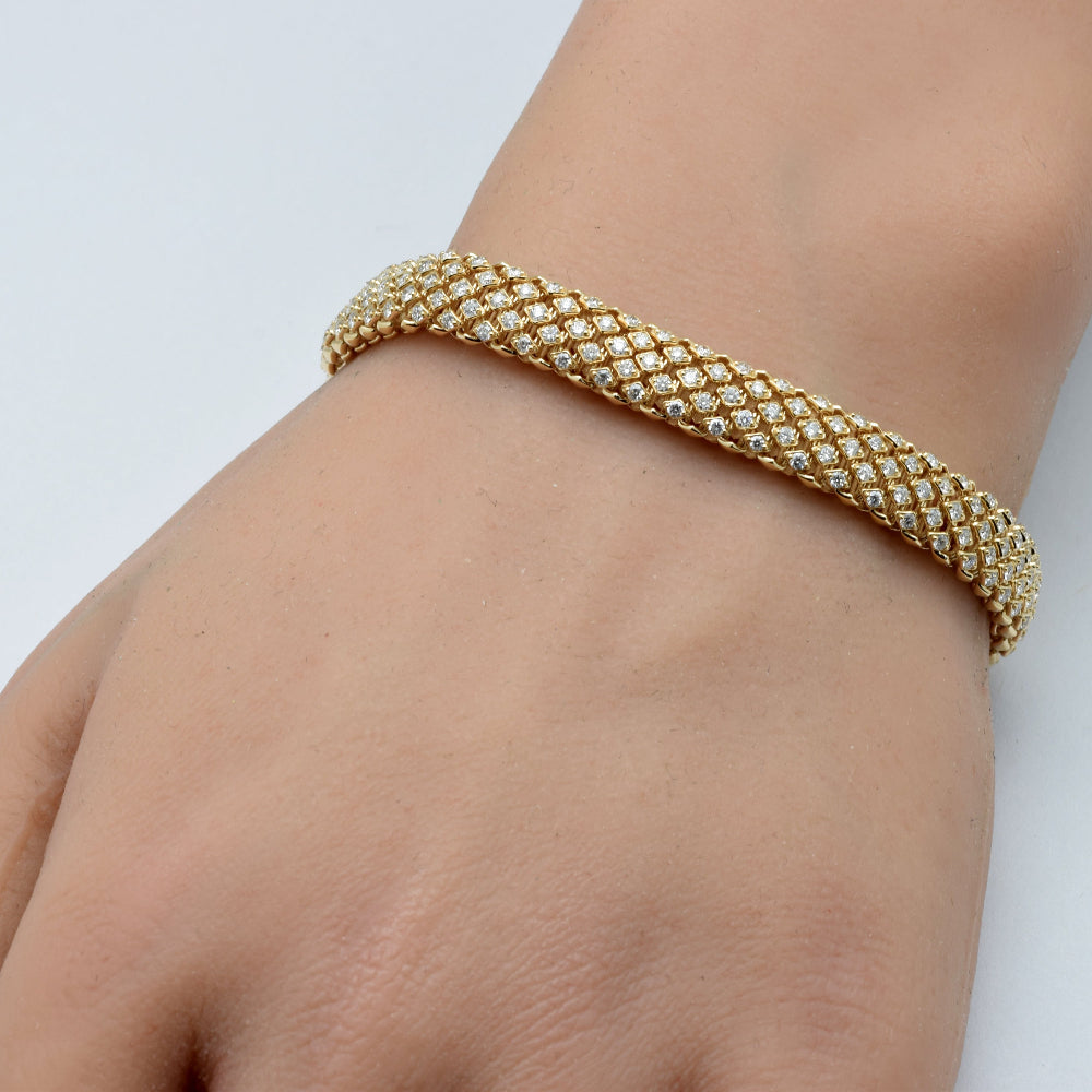 SPECIAL! 2.96ct G SI 14K Yellow Gold Unique Diamond Bracelet 7" Long