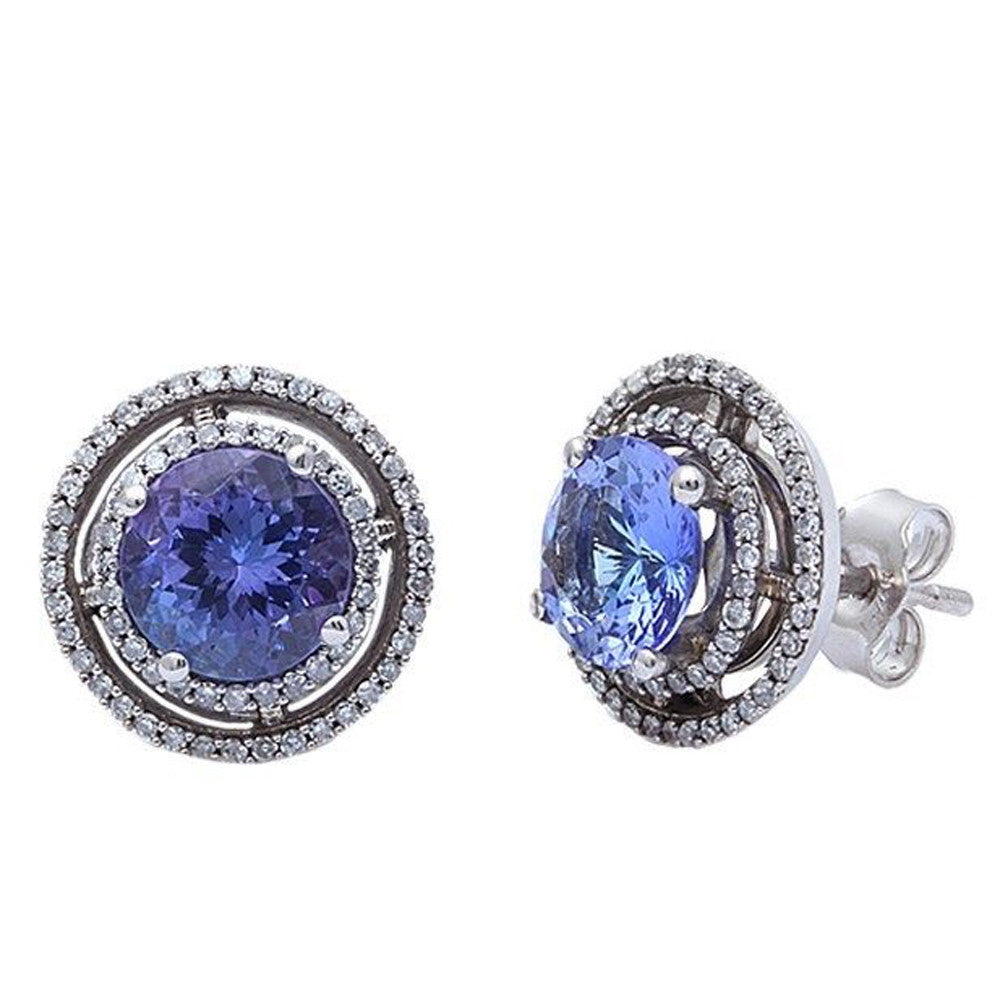 GEMSTONE CLOSEOUT! 3.15ct Tanzanite & Diamond Stud Earrings