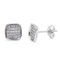 DIAMOND CLOSEOUT!  .29ct Princess Shape Diamond Solitaire Stud Earrings 14kt White gold