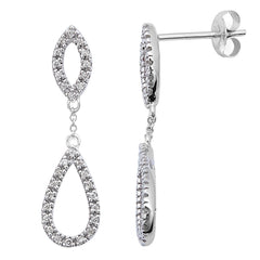 DIAMOND  CLOSEOUT!  .25ct Diamond 14kt White Gold Drop Dangle Pear Tear drop Shaped Earrings