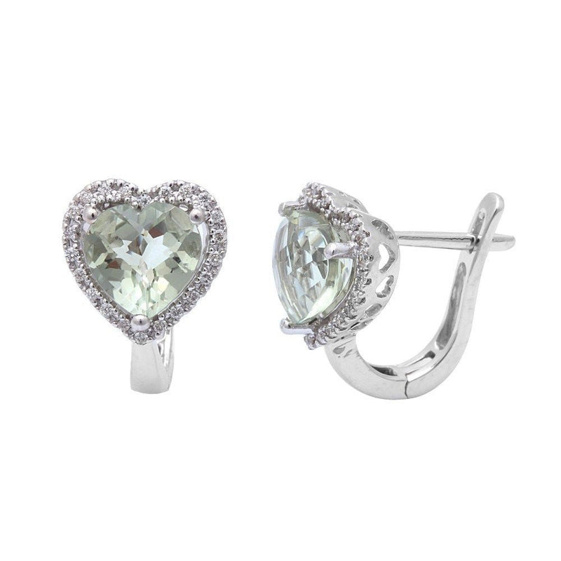 GEMSTONE CLOSEOUT ! 2.48ct Green Amethyst & Diamond Earrings