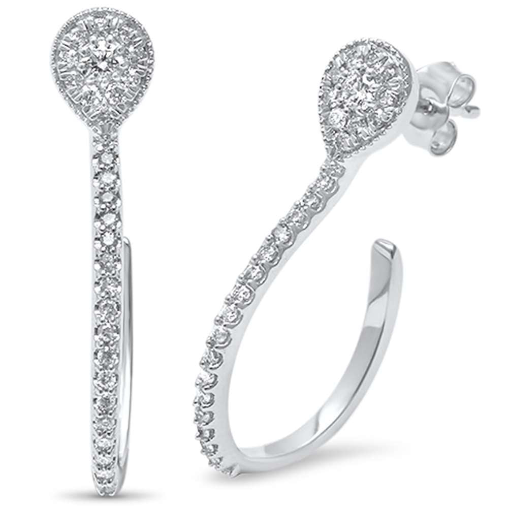 DIAMOND CLOSEOUT!  .54ct G SI 14kt White Gold Diamond Hoop Style Unique Earrings