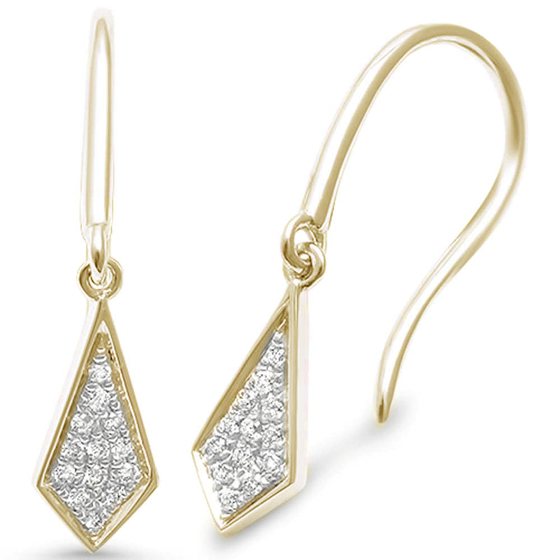 DIAMOND CLOSEOUT! .08ct G SI 14kt Yellow Gold Modern Diamond Drop Dangle Earrings