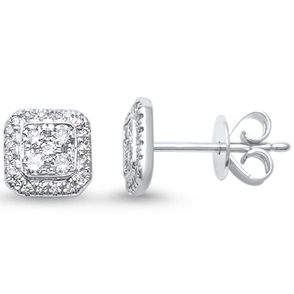 DIAMOND CLOSEOUT!  .32ct G SI 14kt White Gold Square Princess Diamond Stud Earrings