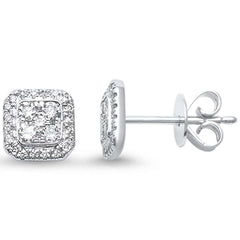 DIAMOND CLOSEOUT!  .32ct G SI 14kt White Gold Square Princess Diamond Stud Earrings