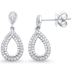 DIAMOND CLOSEOUT!  .22ct G SI 14kt White Gold Pear Drop Dangle Diamond Earrings